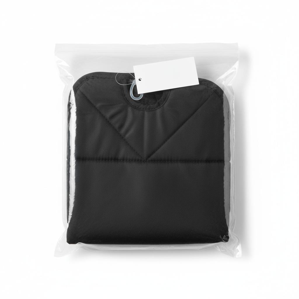 Neutral polybag packaging with blank hangtag