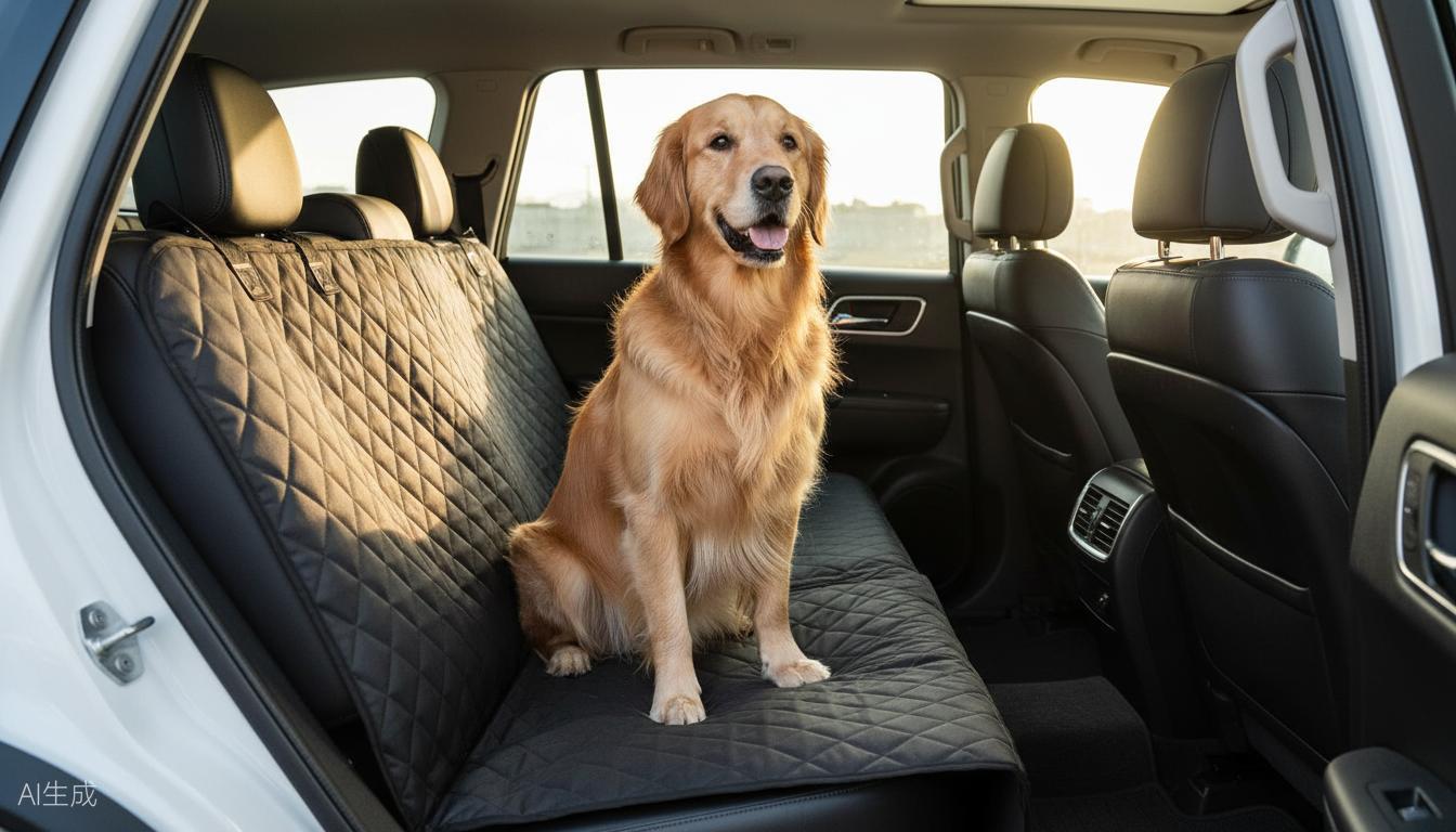 Pet car seat cover installed in vehicle